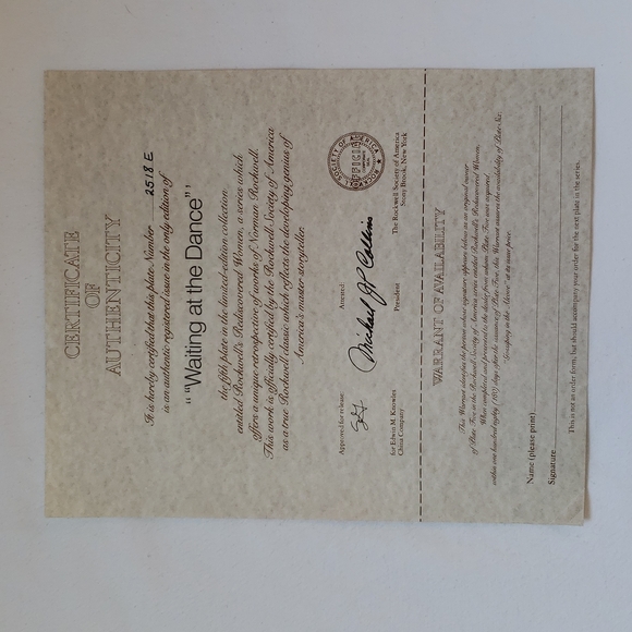 Norman Rockwell Plate "Waiting at the Dance" - Picture 4 of 6